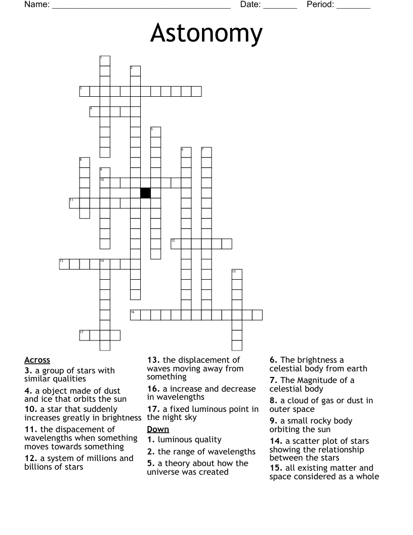 Astonomy Crossword