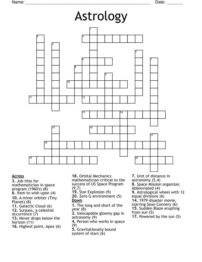 Astrology Crossword