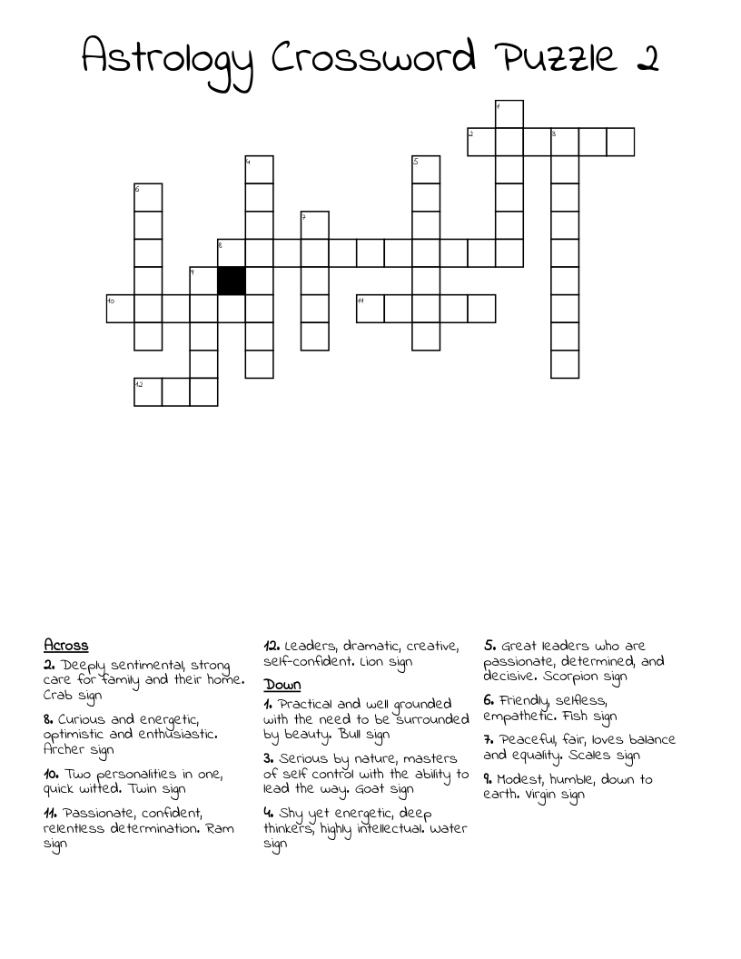 Astrology Crossword Puzzle 2