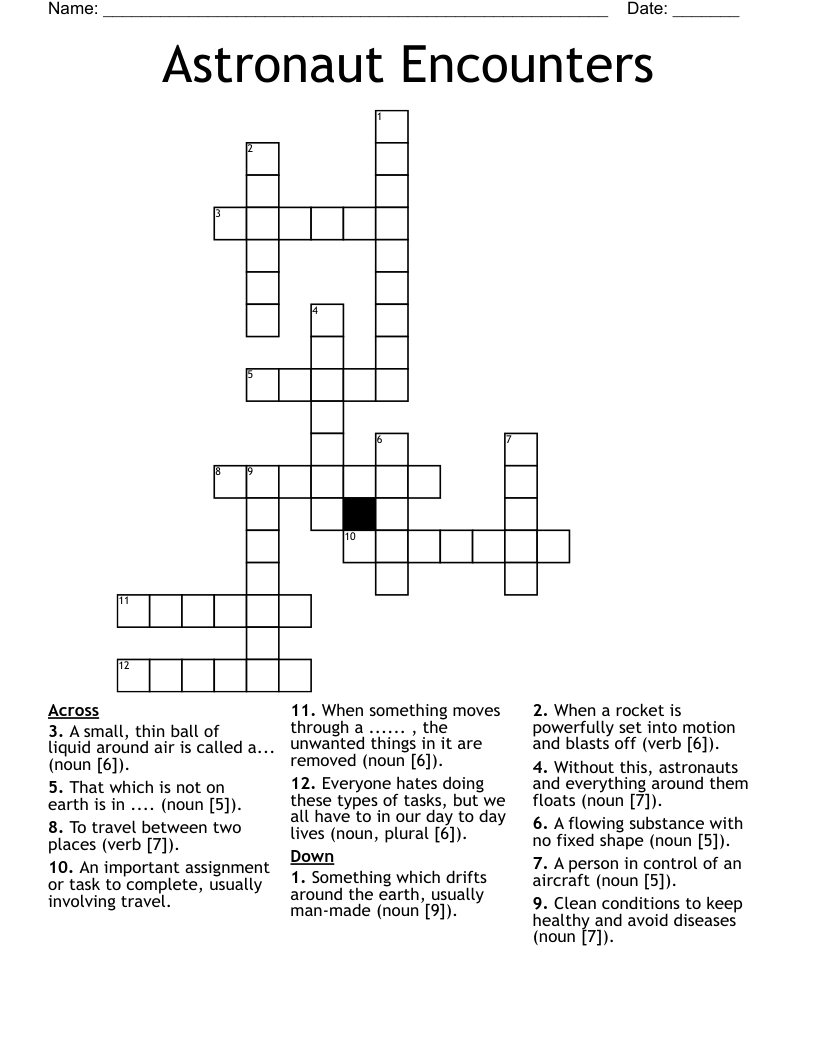 Astronaut Encounters Crossword