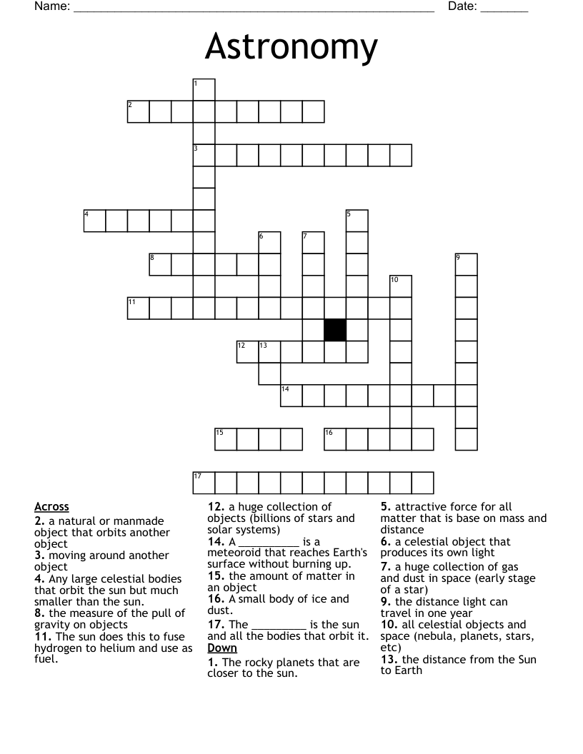 Astronomy Crossword