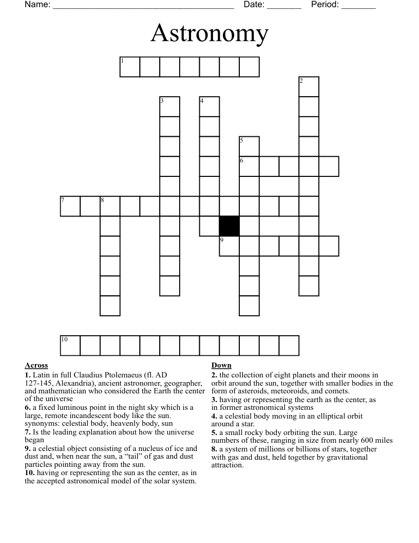 Astronomy Crossword