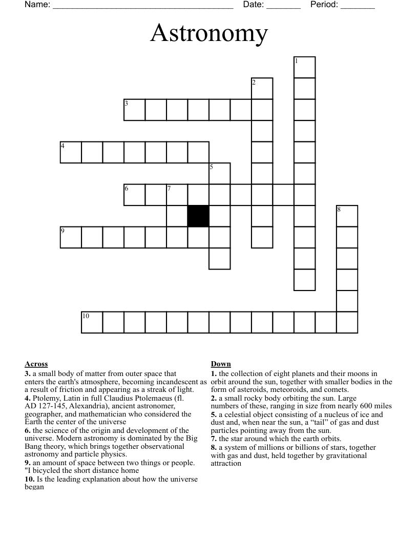 Astronomy Crossword