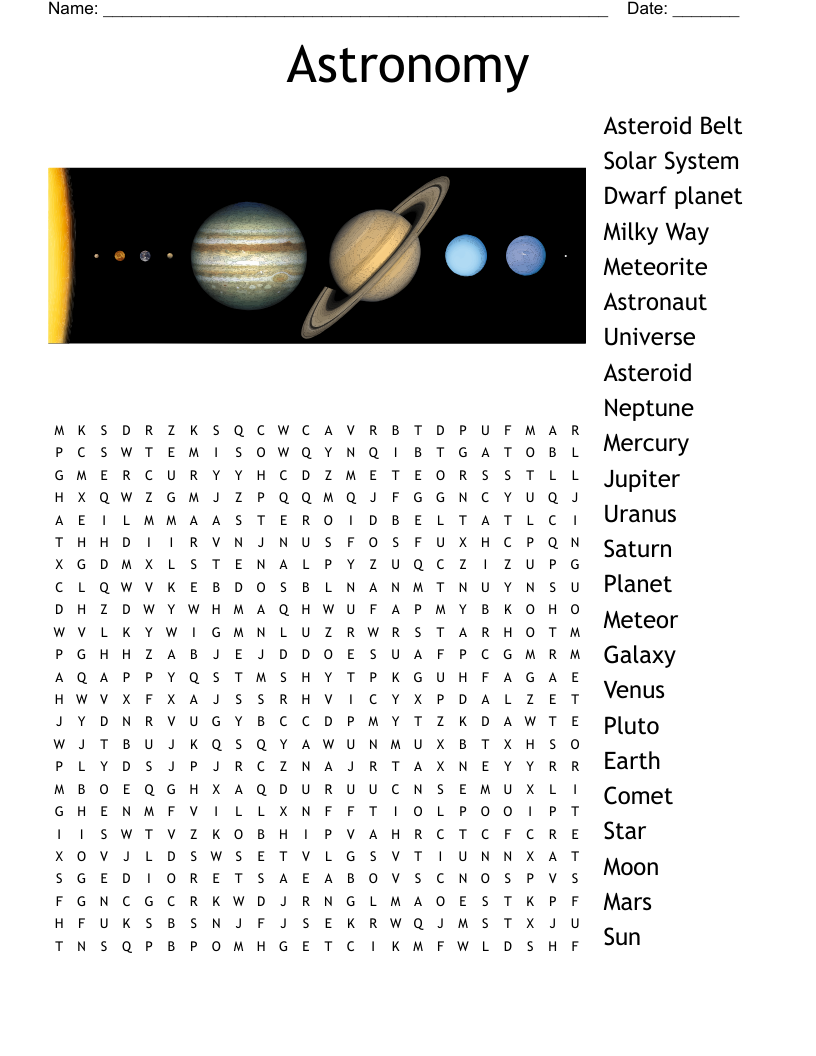 Astronomy Word Search