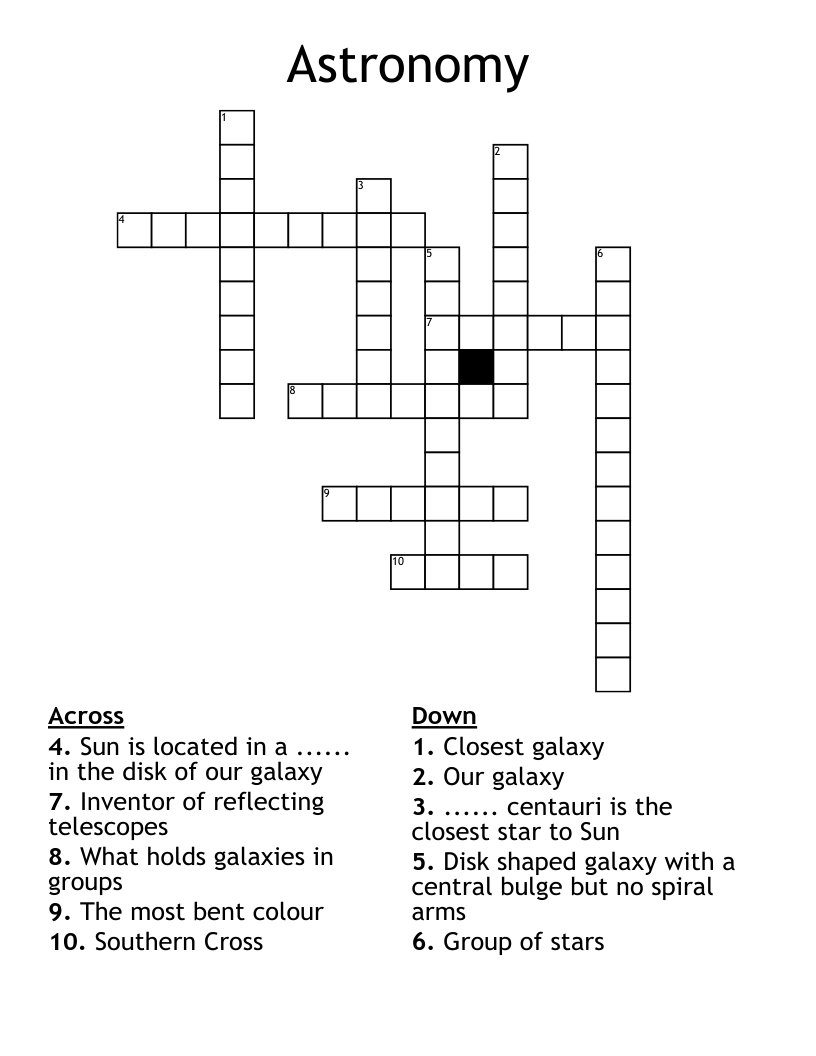 Astronomy Crossword