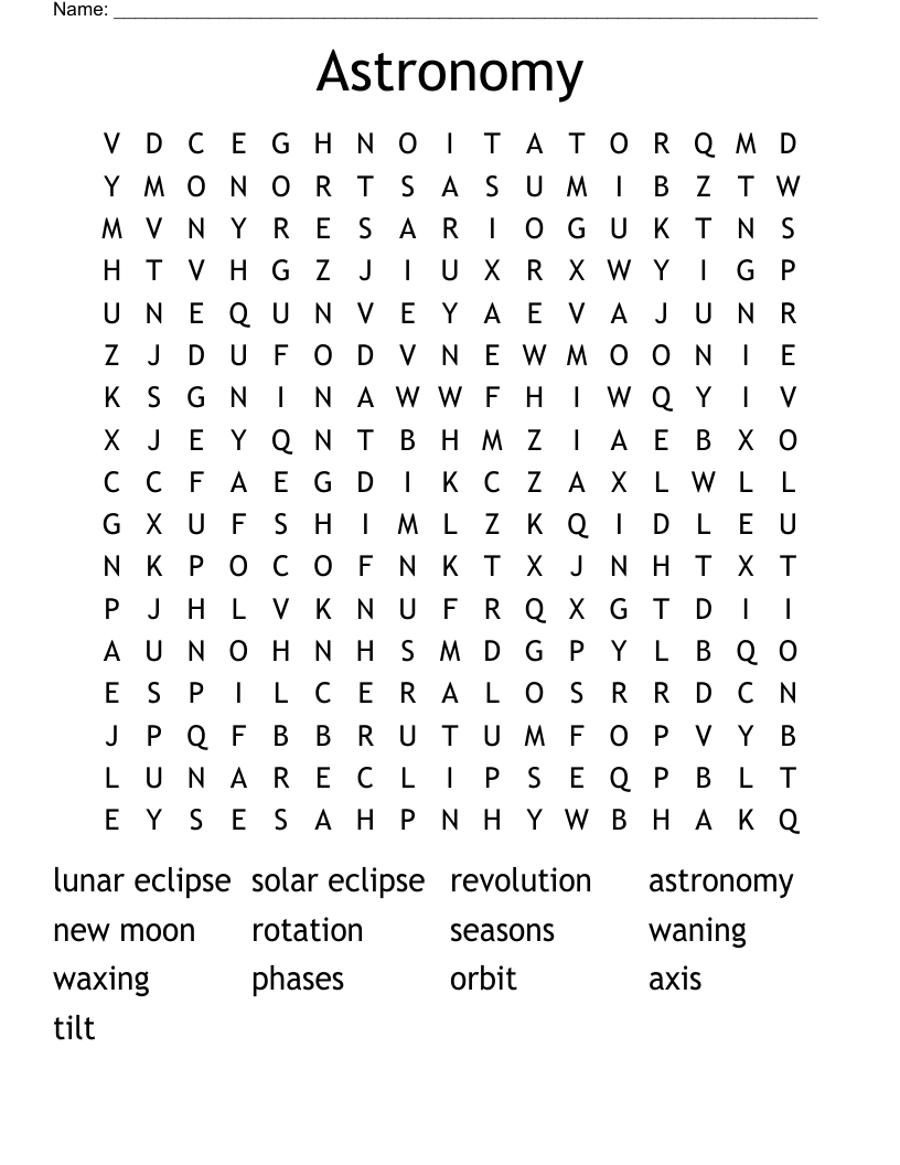 Astronomy Word Search