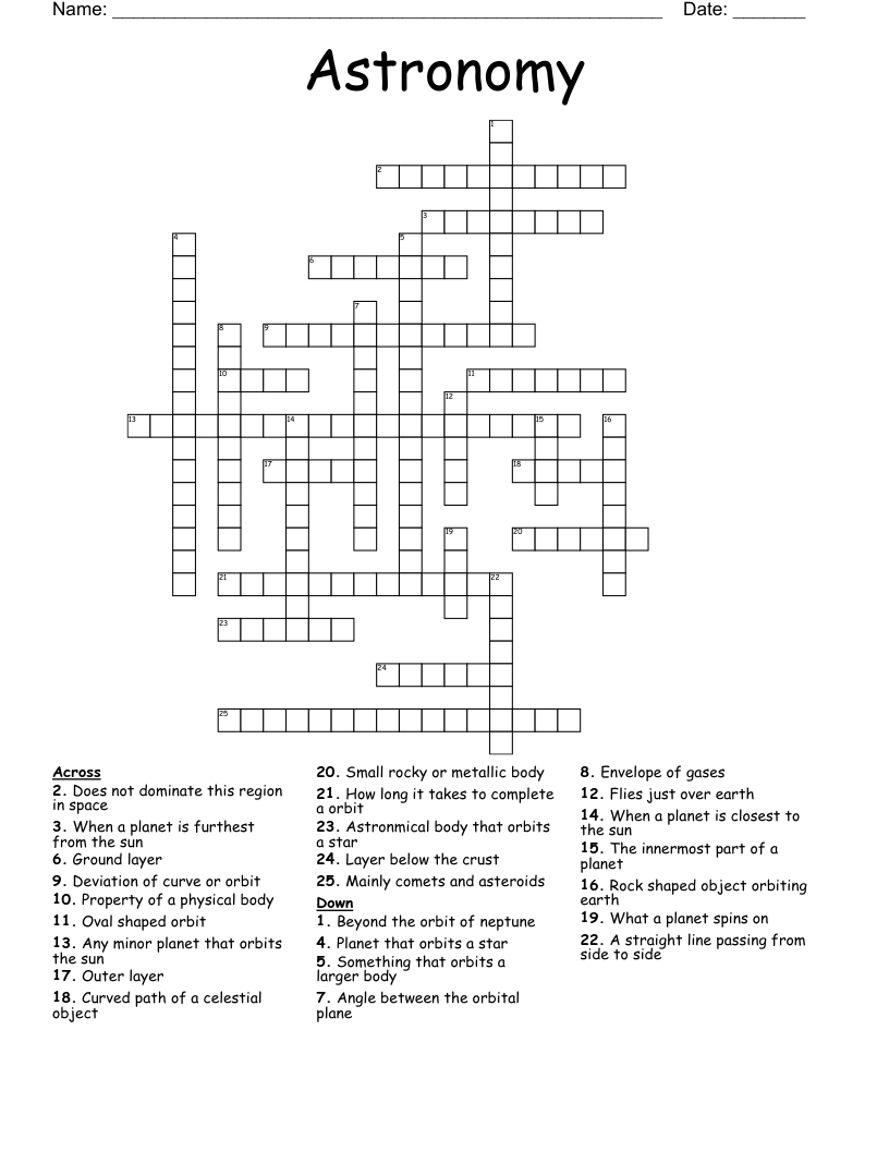 Astronomy Crossword