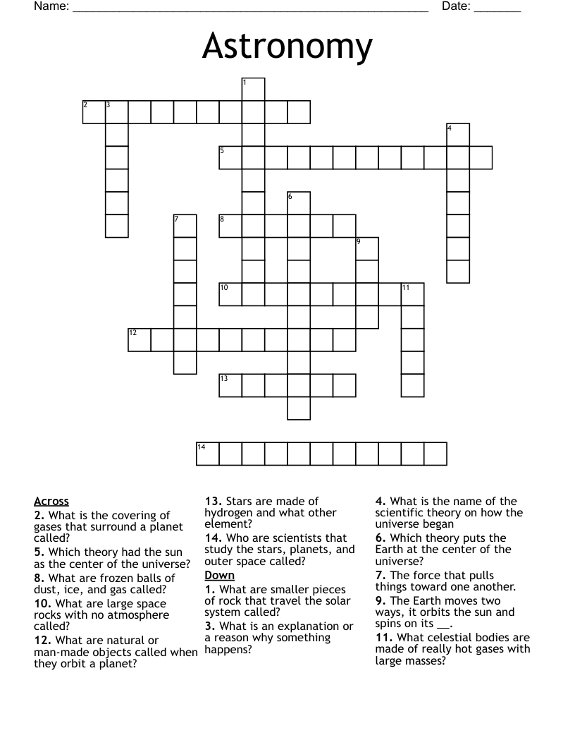 Astronomy Crossword