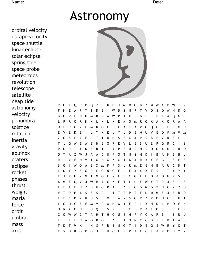 Astronomy Word Search