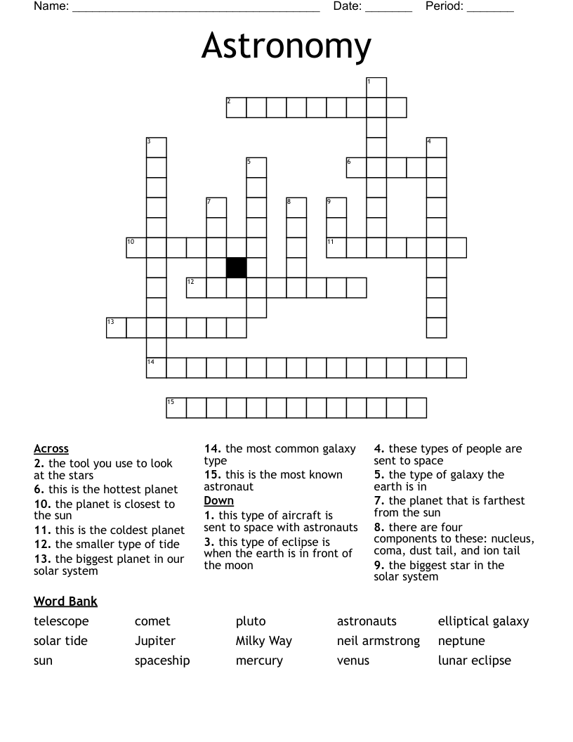 Astronomy Crossword