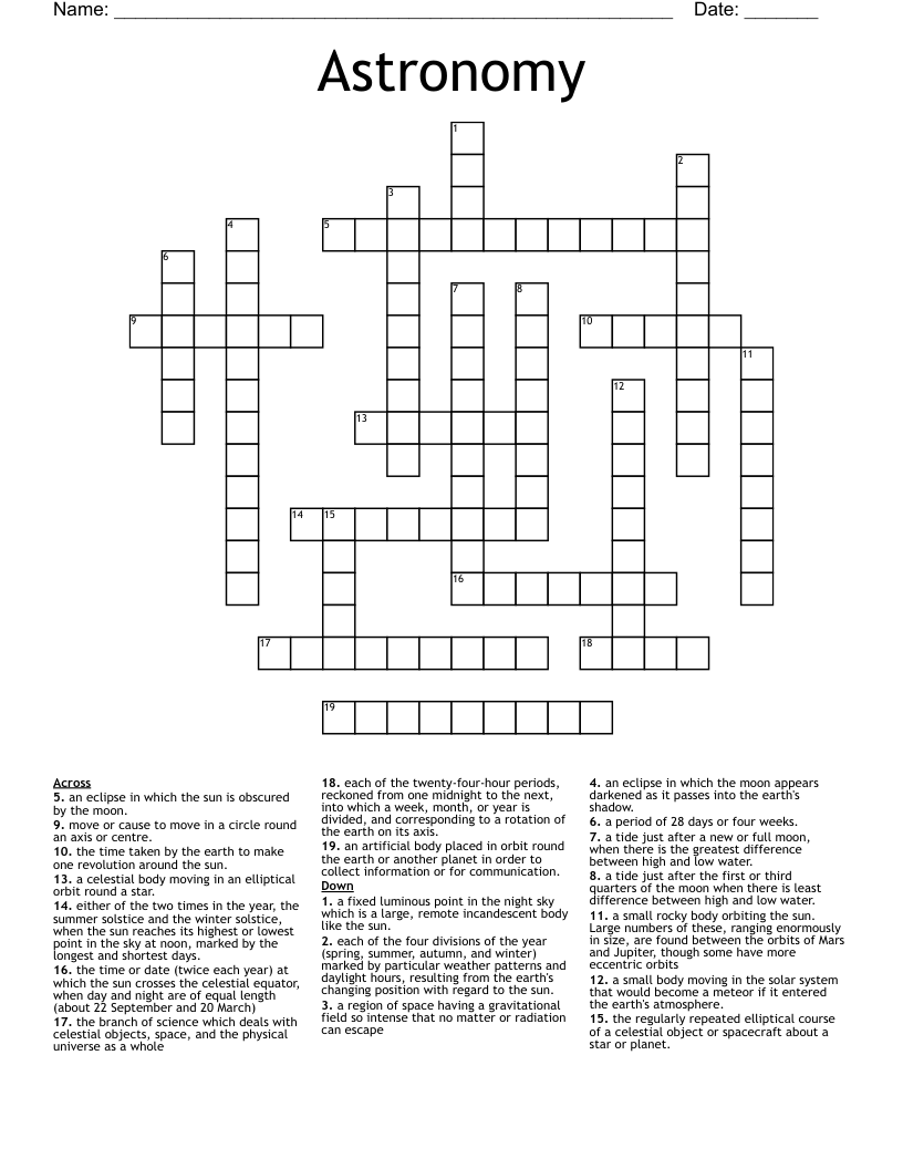 Astronomy Crossword