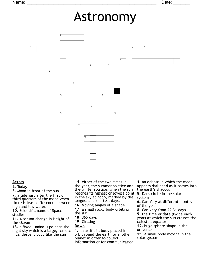 Astronomy Crossword
