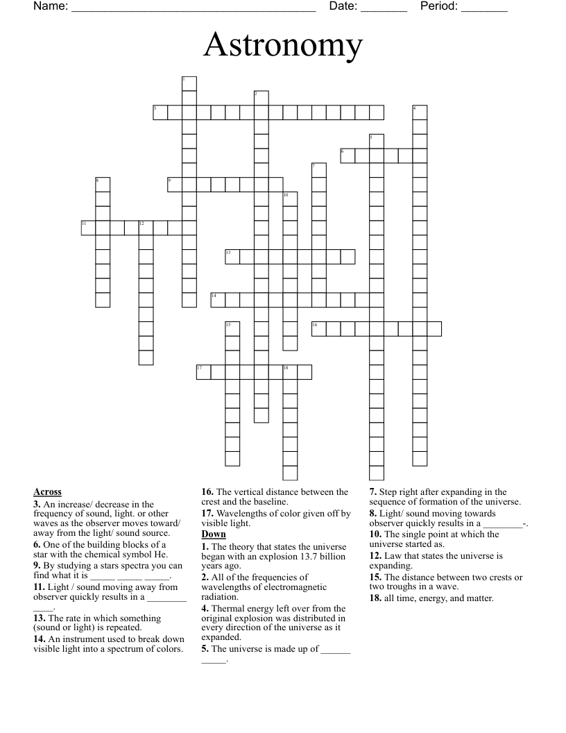 Astronomy Crossword