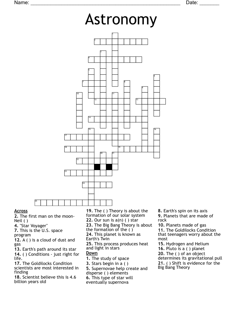 Astronomy Crossword
