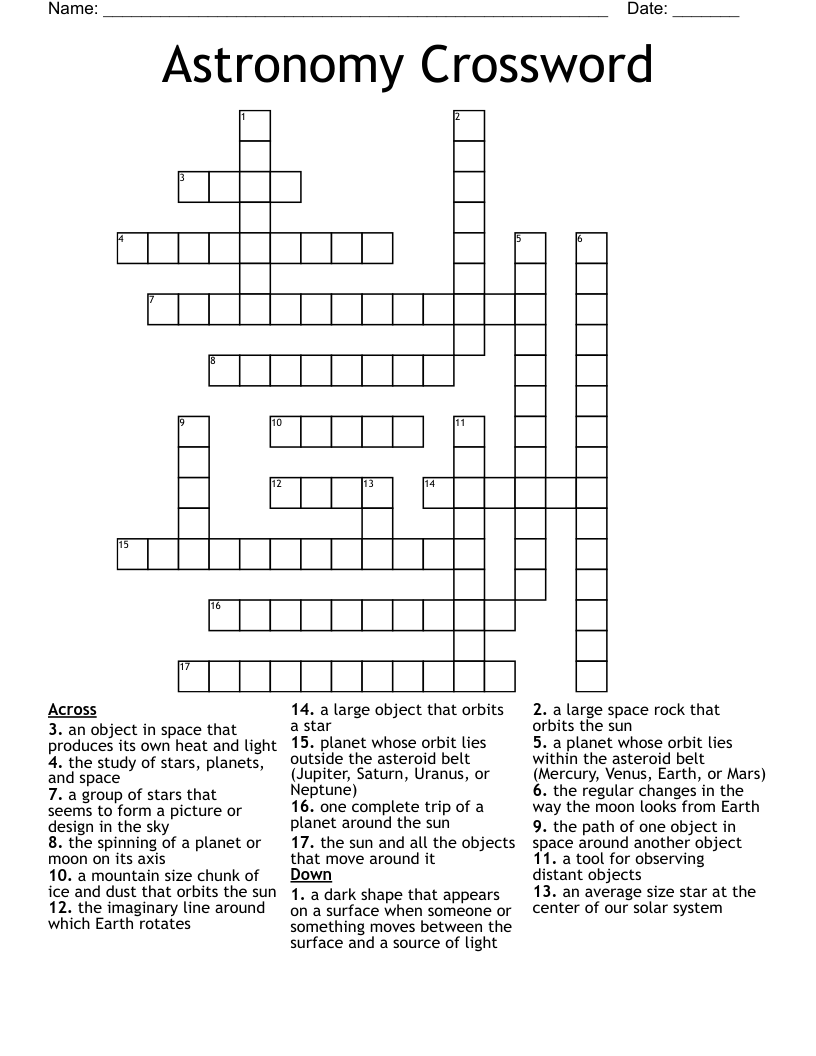 Astronomy Crossword