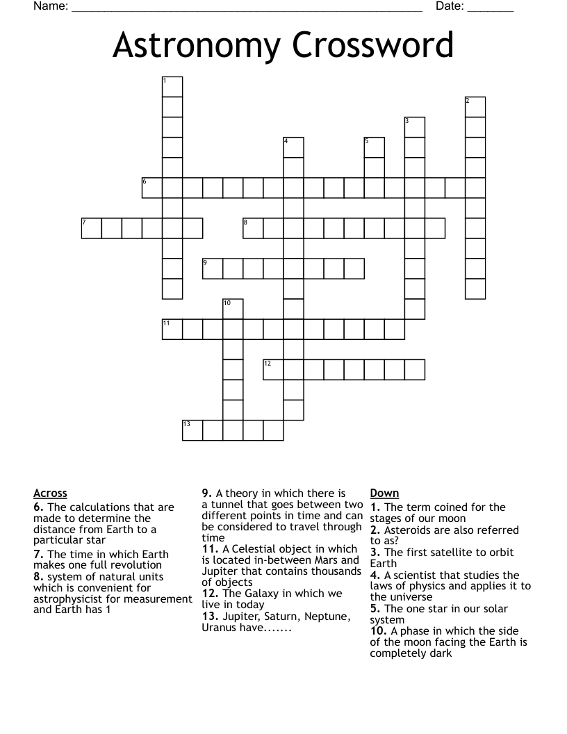 Astronomy Crossword