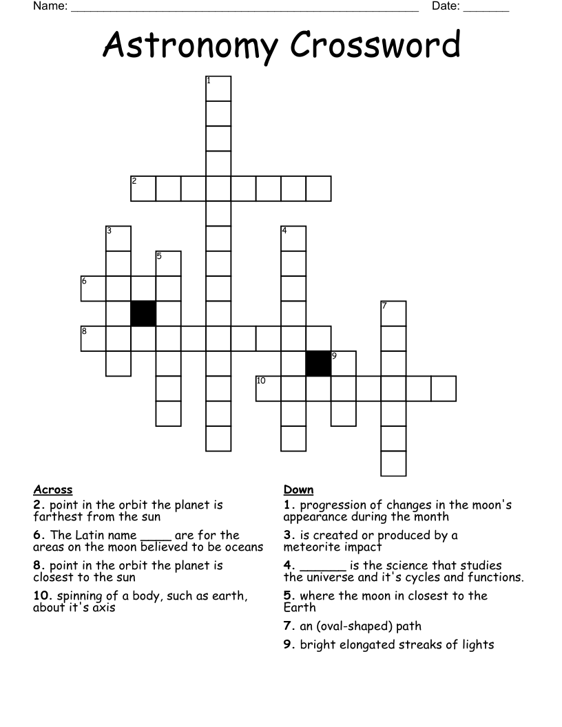Astronomy Crossword
