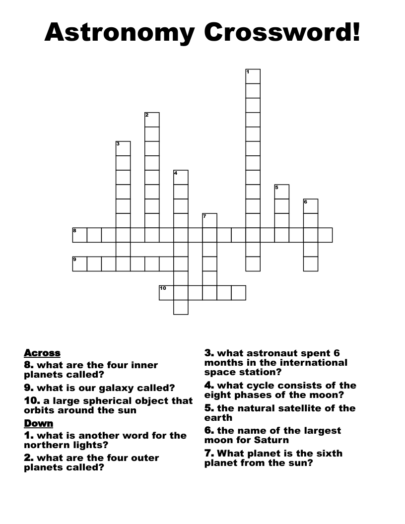 Astronomy Crossword!