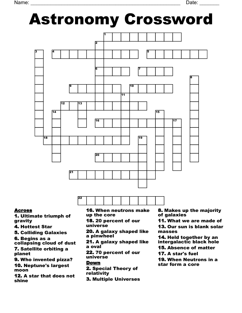 Astronomy Crossword