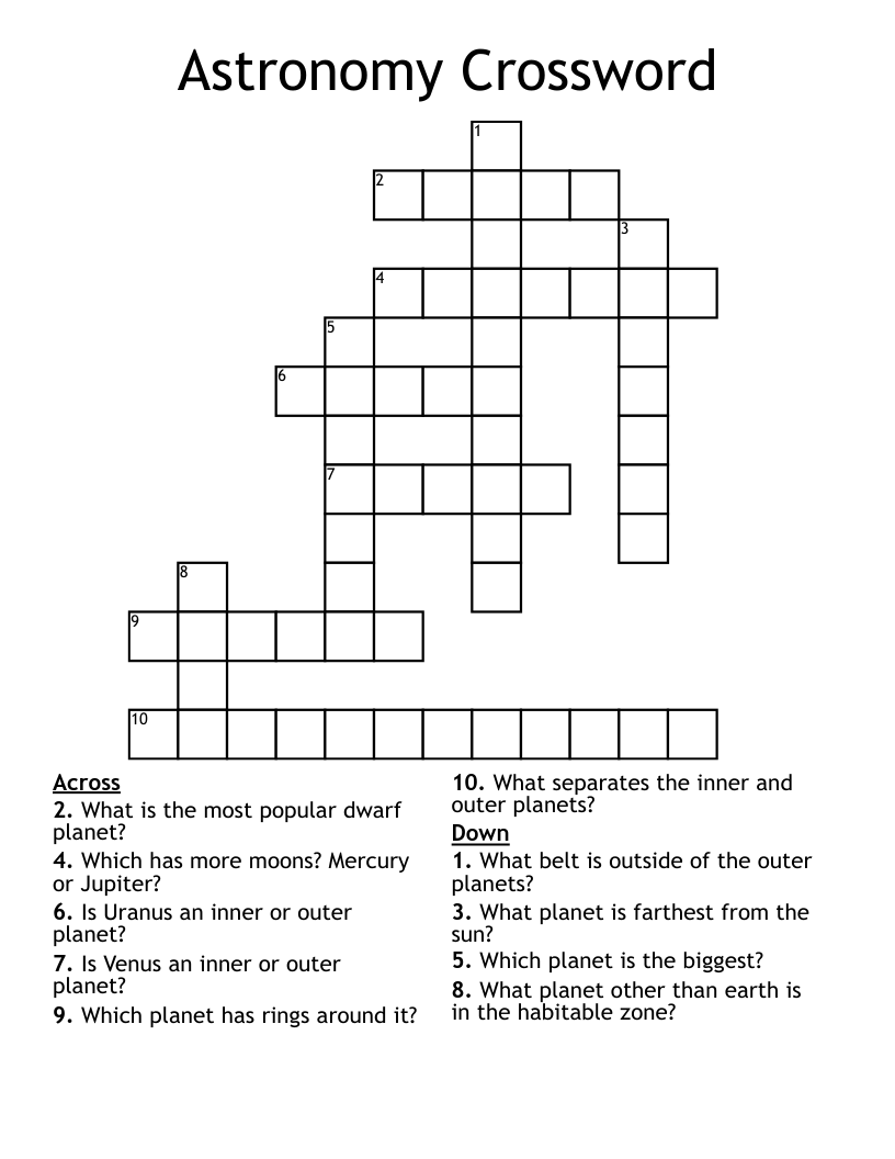 Astronomy Crossword