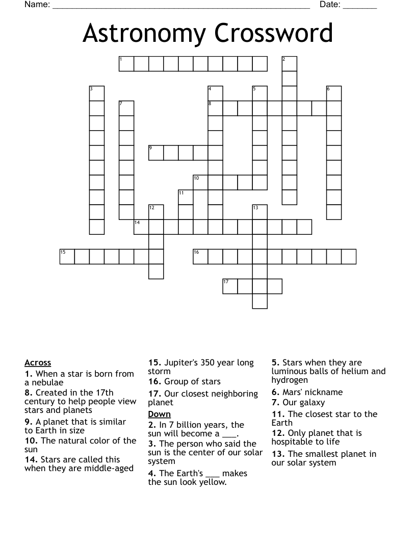 Astronomy Crossword