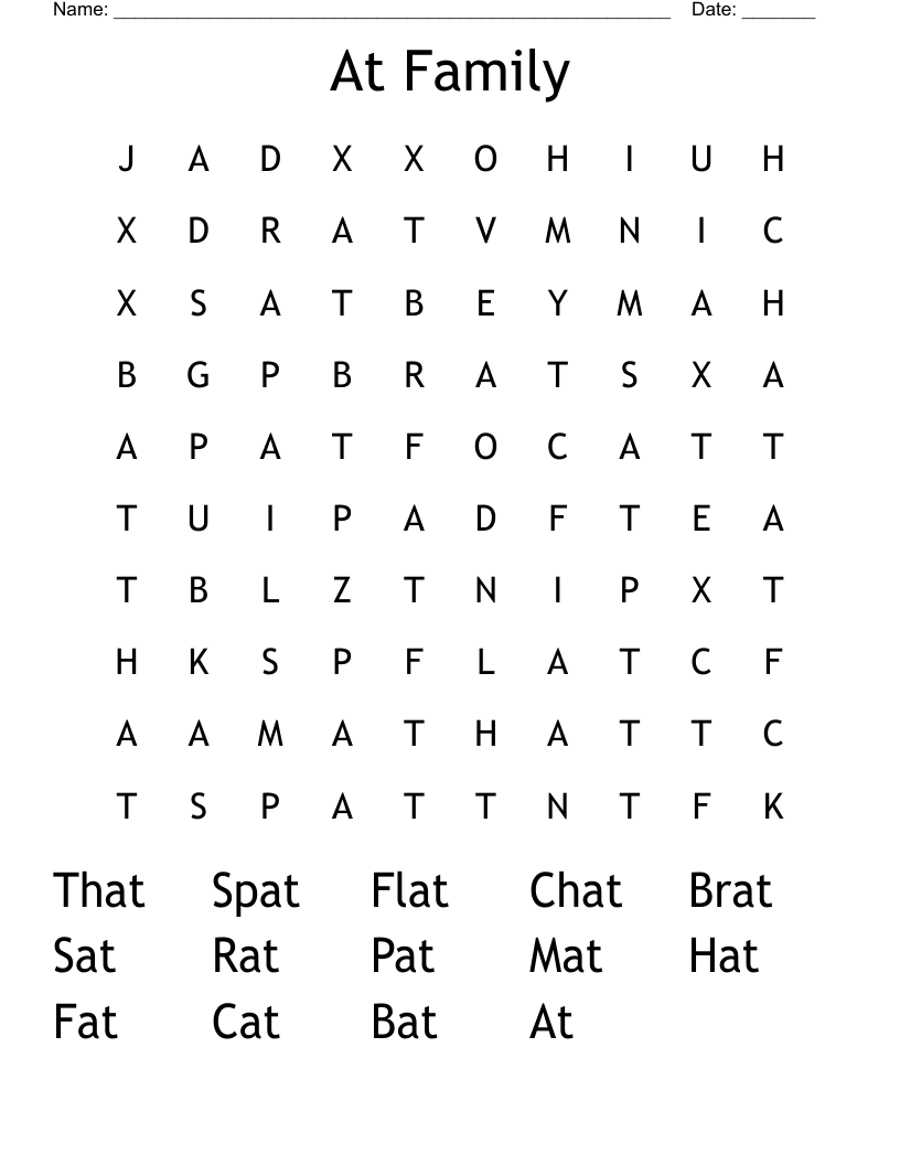 At Family Word Search