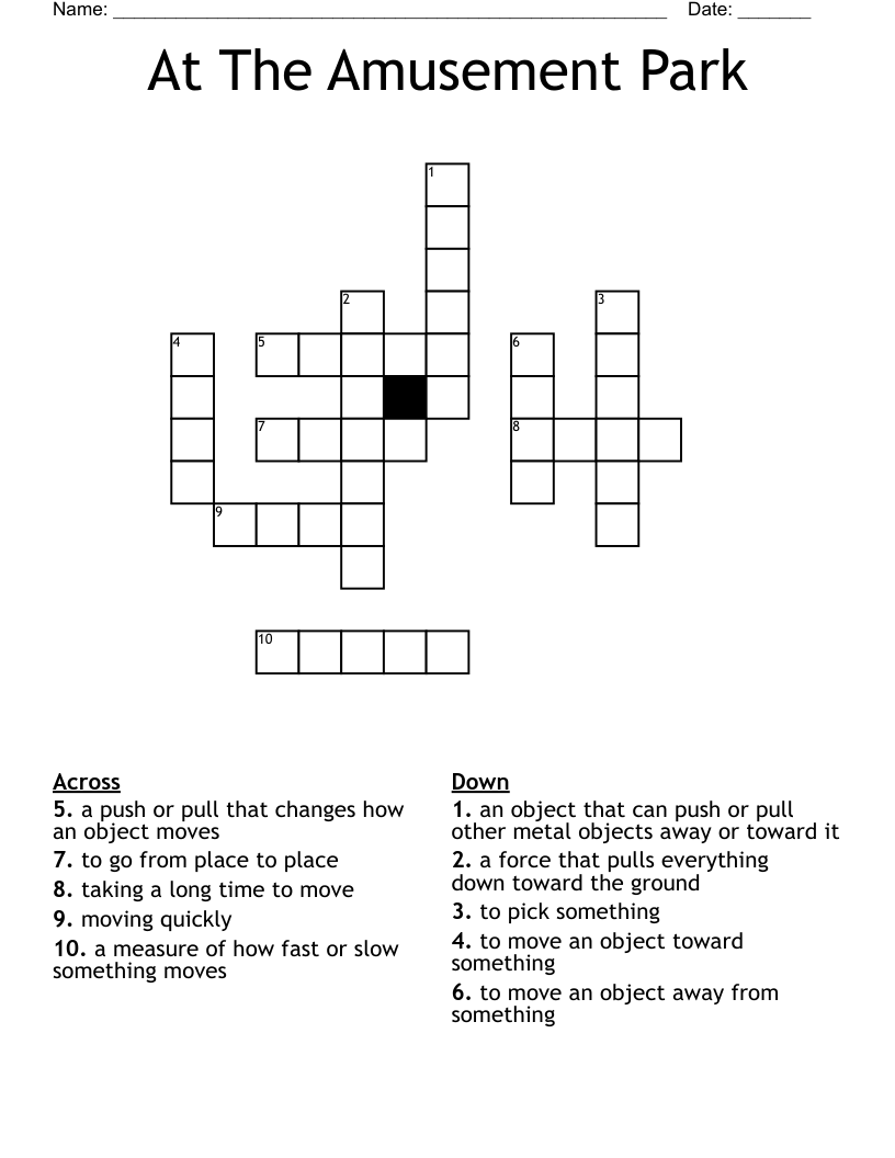 At The Amusement Park Crossword