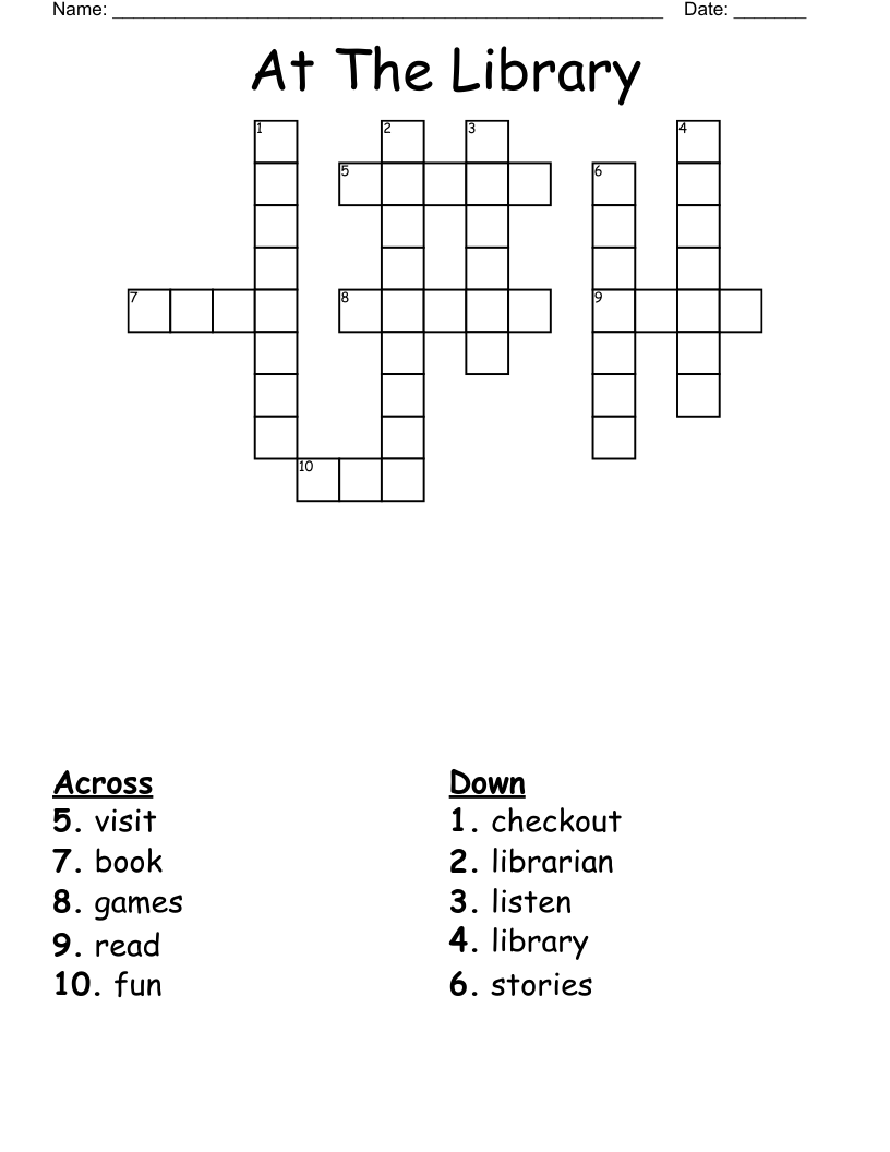 At The Library Crossword