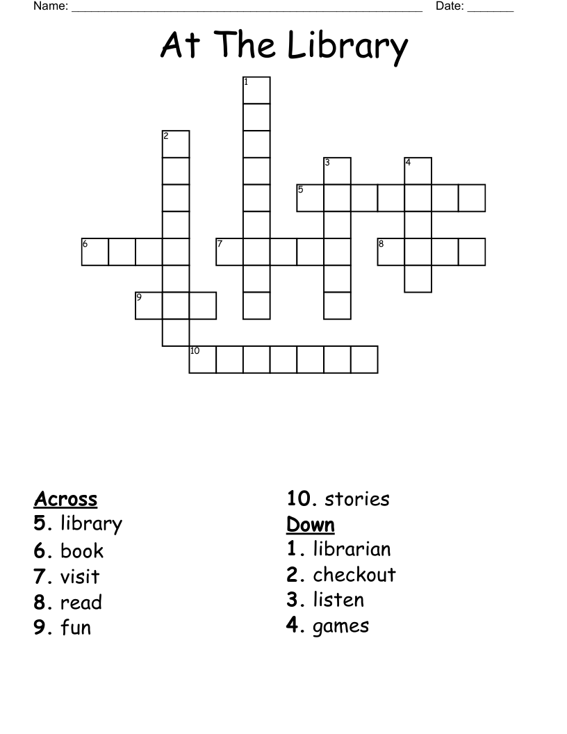 At The Library Crossword