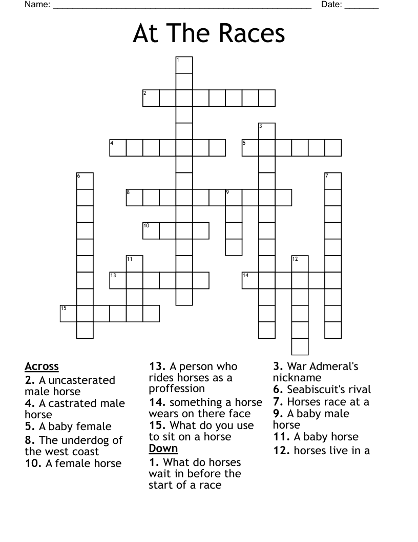 At The Races Crossword