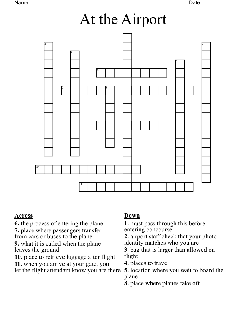 At the Airport Crossword