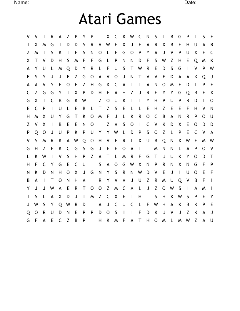 Atari Games Word Search
