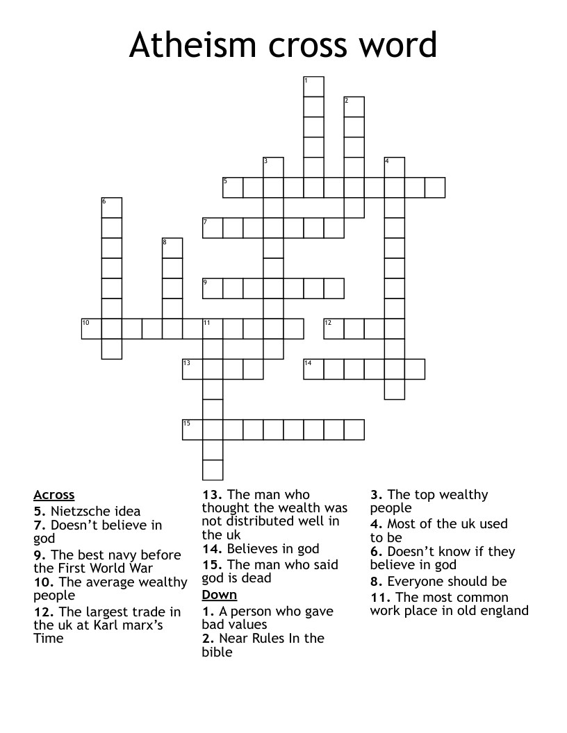 Atheism cross word
