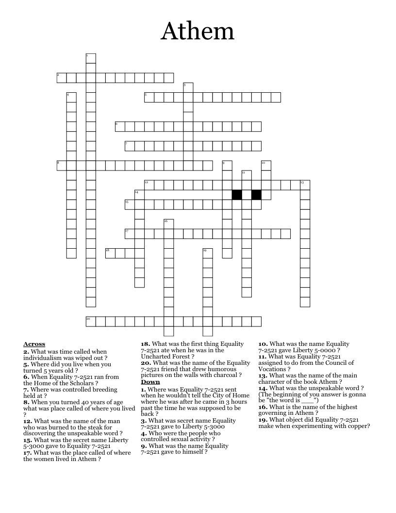 Athem Crossword