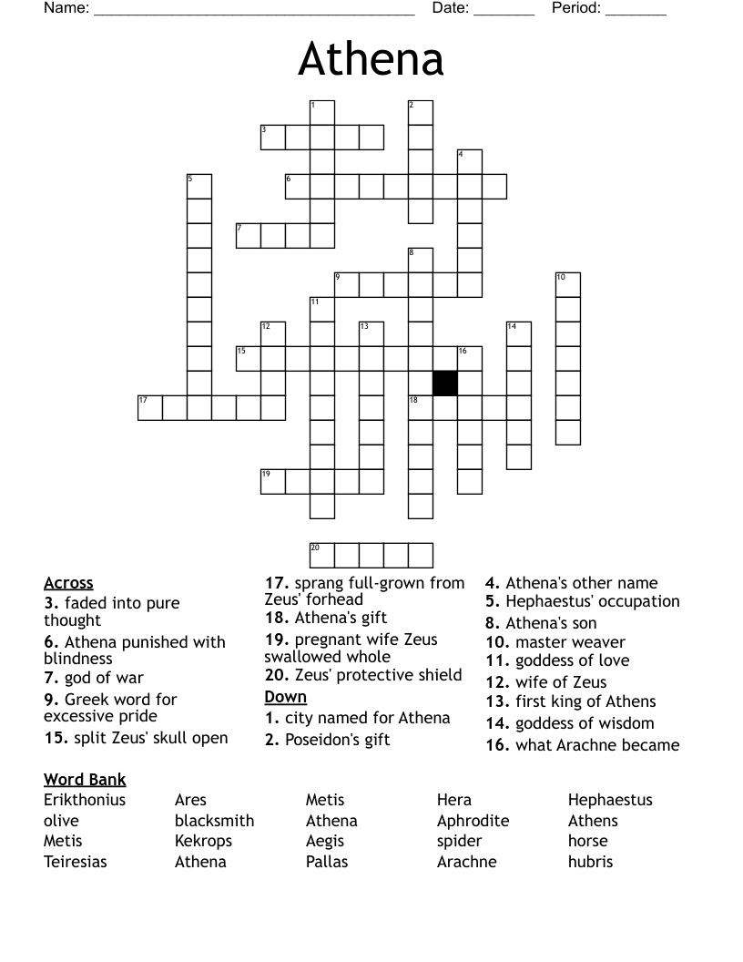Athena Crossword