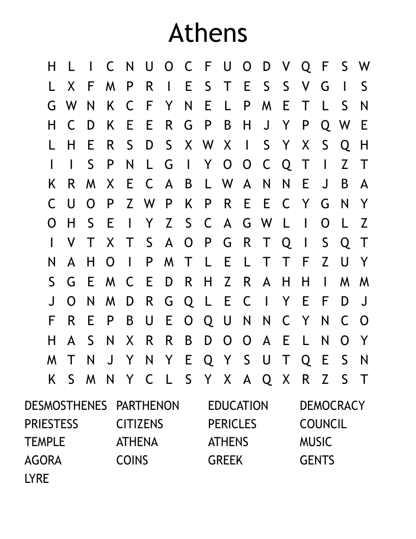 Athens Word Search