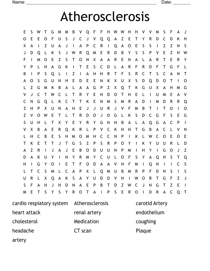 Atherosclerosis  Word Search