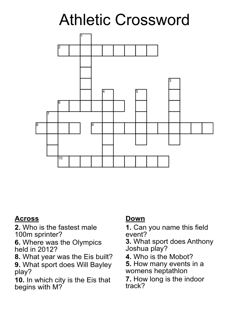 Athletic Crossword