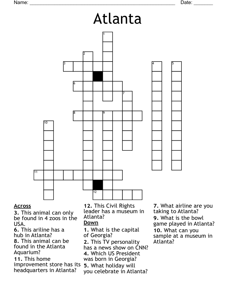 Atlanta  Crossword