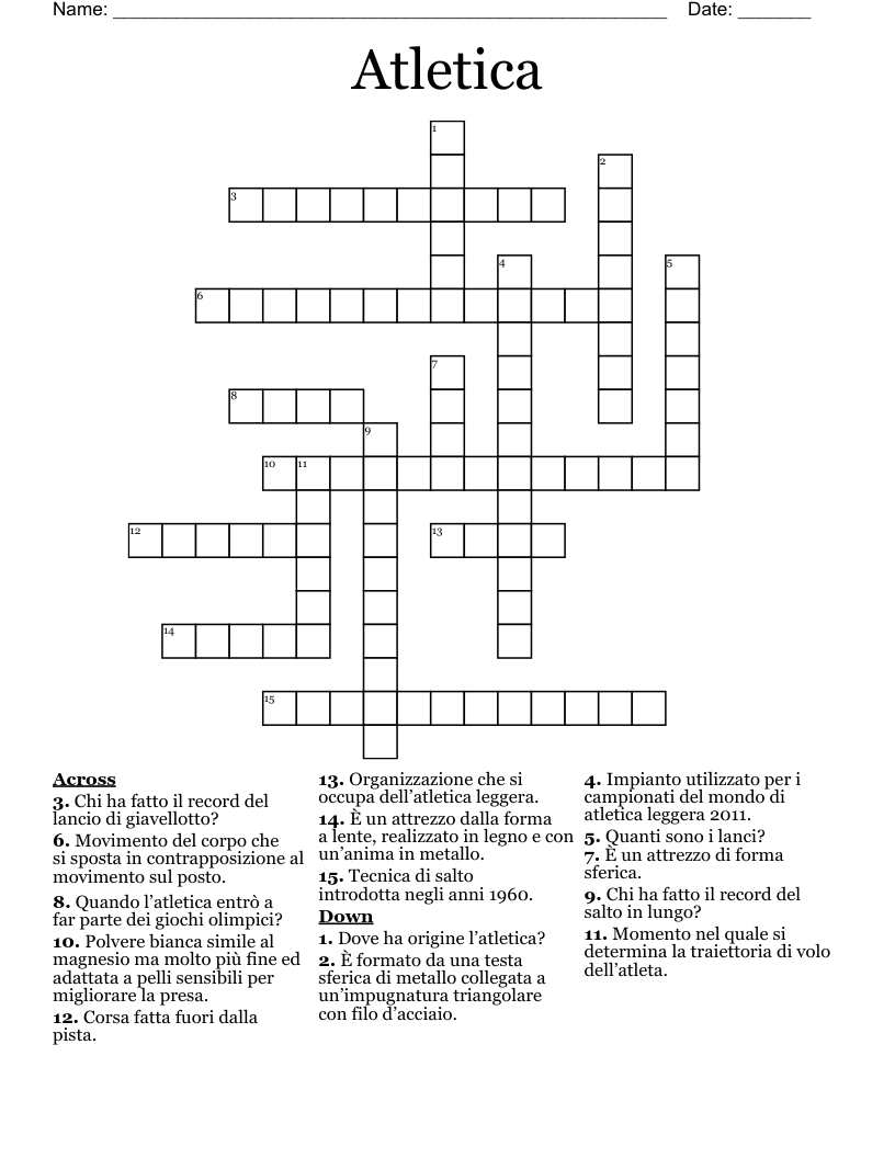 Atletica Crossword