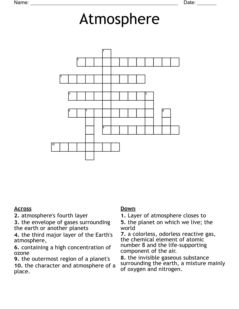 Atmosphere Crossword