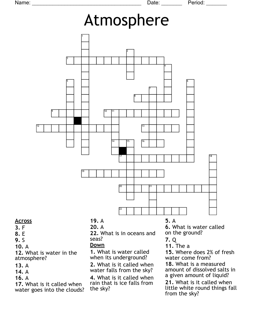 Atmosphere Crossword