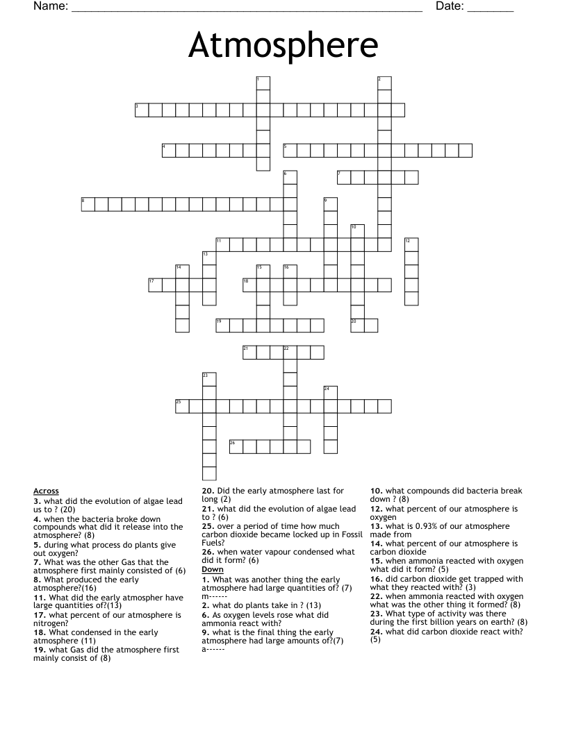 Atmosphere Crossword