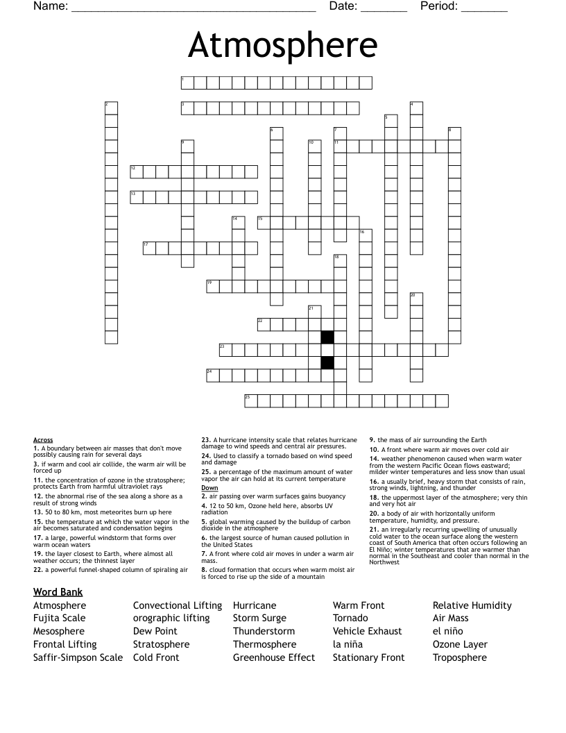 Atmosphere Crossword