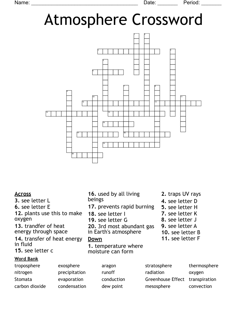 Atmosphere Crossword