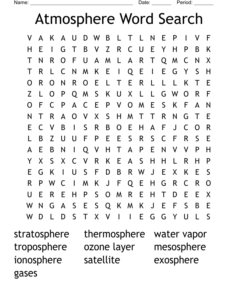 Atmosphere Word Search 