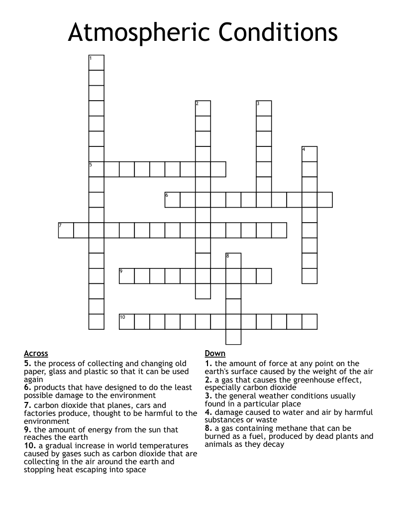 Atmospheric Conditions Crossword