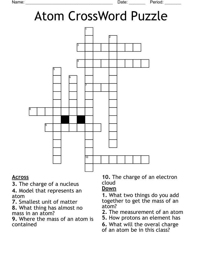 Atom CrossWord Puzzle