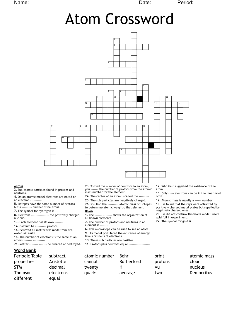 Atom Crossword
