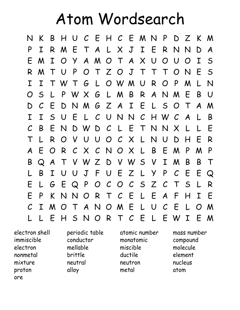 Atom Wordsearch